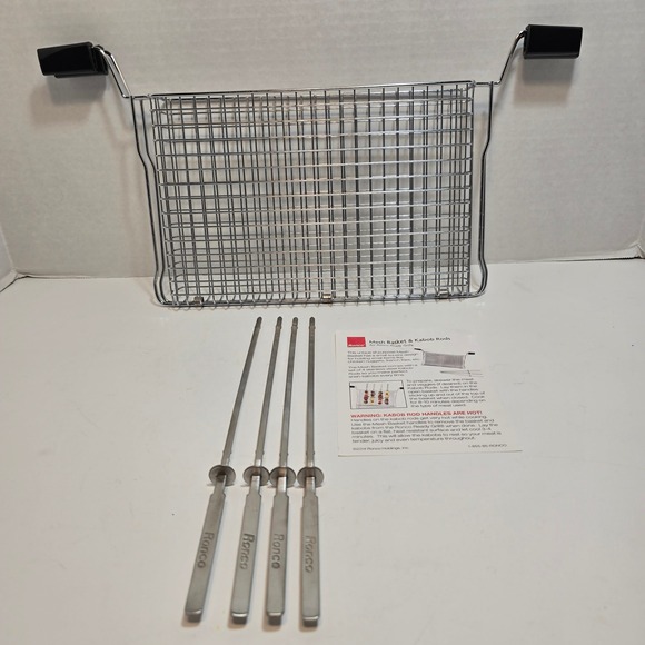 Ronco Other - Ronco Mesh‎ Basket Kabob Skewers Rods Rotisserie Grilling Tools Stainless Steel